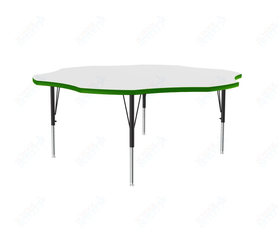 Correll Flower Markerboard - Dry Erase Deluxe High Pressure Top - Activity Tables 60"W x 60"L x 19 - 29"H Adjustable Height (COR - A60DE - FLR - XX) - SchoolOutlet