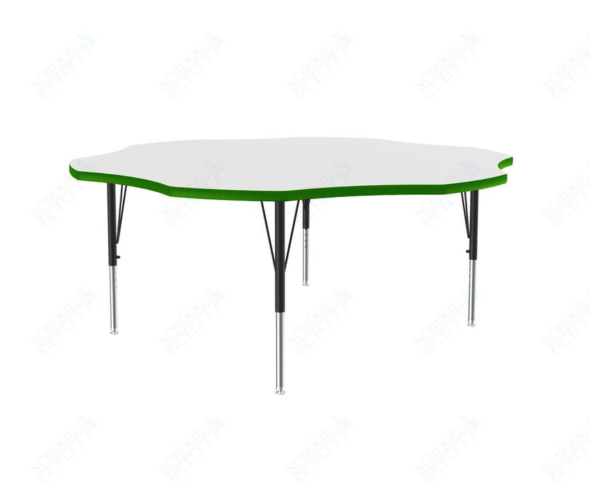 Correll Flower Markerboard - Dry Erase Deluxe High Pressure Top - Activity Tables 60"W x 60"L x 19 - 29"H Adjustable Height (COR - A60DE - FLR - XX) - SchoolOutlet