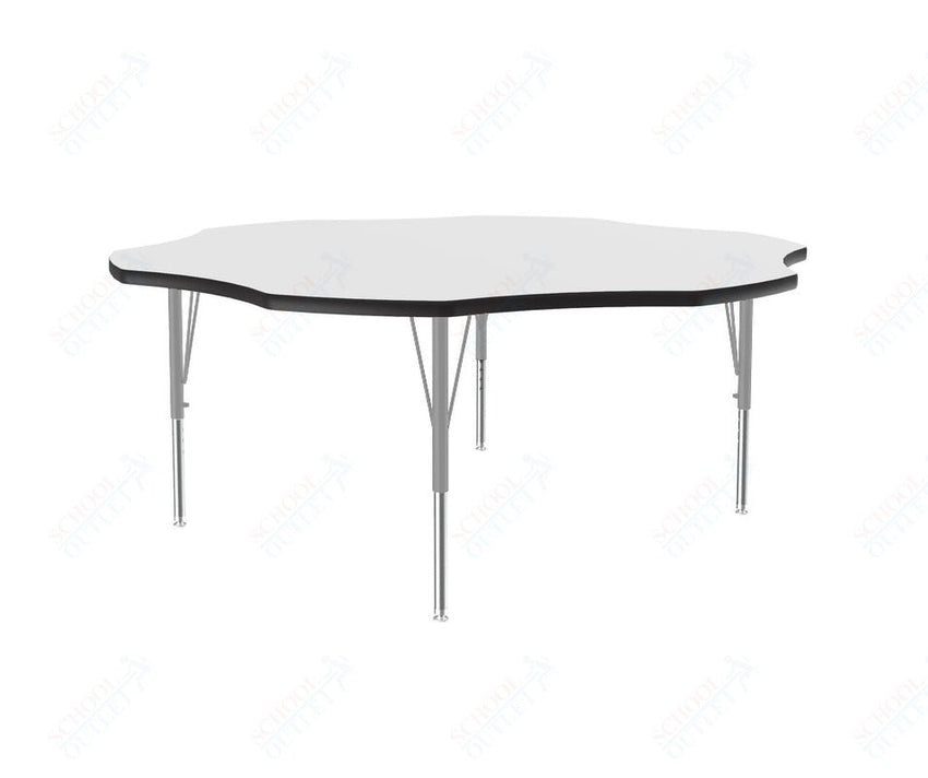 Correll Flower Markerboard - Dry Erase Deluxe High Pressure Top - Activity Tables 60"W x 60"L x 19 - 29"H Adjustable Height (COR - A60DE - FLR - XX) - SchoolOutlet