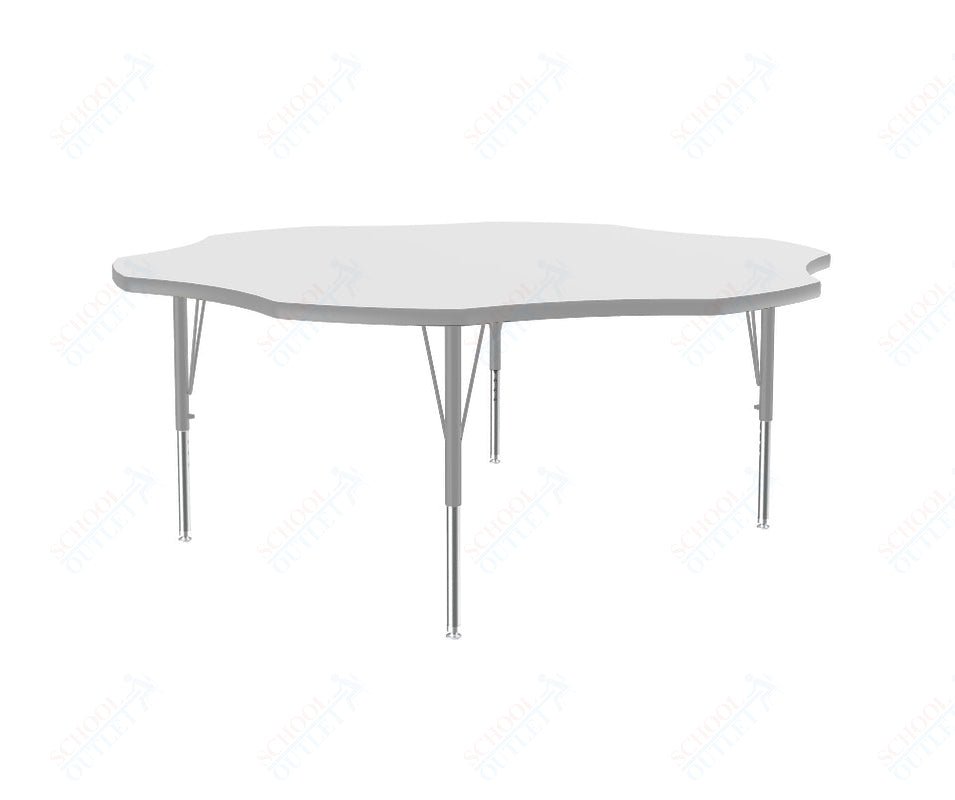 Correll Flower Markerboard - Dry Erase Deluxe High Pressure Top - Activity Tables 60"W x 60"L x 19 - 29"H Adjustable Height (COR - A60DE - FLR - XX) - SchoolOutlet