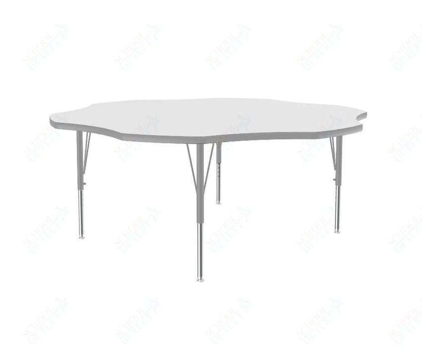 Correll Flower Markerboard - Dry Erase Deluxe High Pressure Top - Activity Tables 60"W x 60"L x 19 - 29"H Adjustable Height (COR - A60DE - FLR - XX) - SchoolOutlet