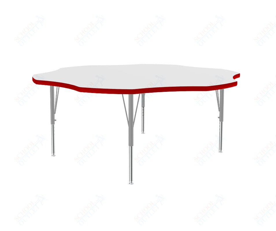 Correll Flower Markerboard - Dry Erase Deluxe High Pressure Top - Activity Tables 60"W x 60"L x 19 - 29"H Adjustable Height (COR - A60DE - FLR - XX) - SchoolOutlet
