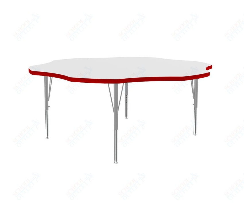 Correll Flower Markerboard - Dry Erase Deluxe High Pressure Top - Activity Tables 60"W x 60"L x 19 - 29"H Adjustable Height (COR - A60DE - FLR - XX) - SchoolOutlet