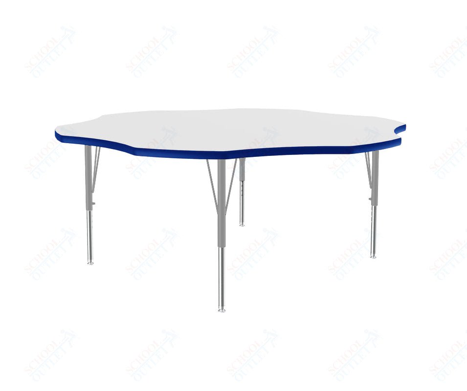Correll Flower Markerboard - Dry Erase Deluxe High Pressure Top - Activity Tables 60"W x 60"L x 19 - 29"H Adjustable Height (COR - A60DE - FLR - XX) - SchoolOutlet