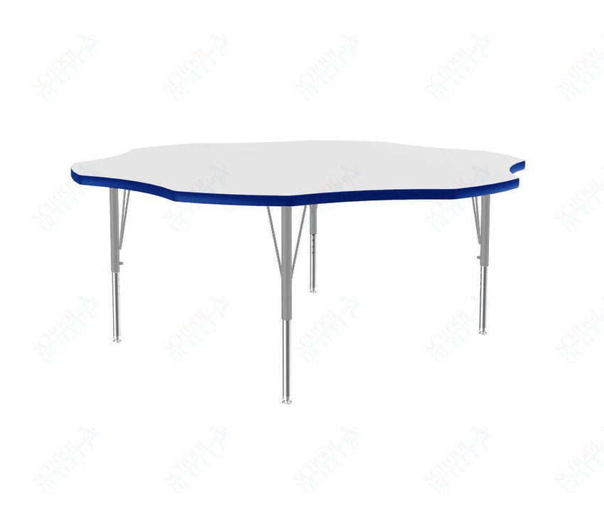 Correll Flower Markerboard - Dry Erase Deluxe High Pressure Top - Activity Tables 60"W x 60"L x 19 - 29"H Adjustable Height (COR - A60DE - FLR - XX) - SchoolOutlet