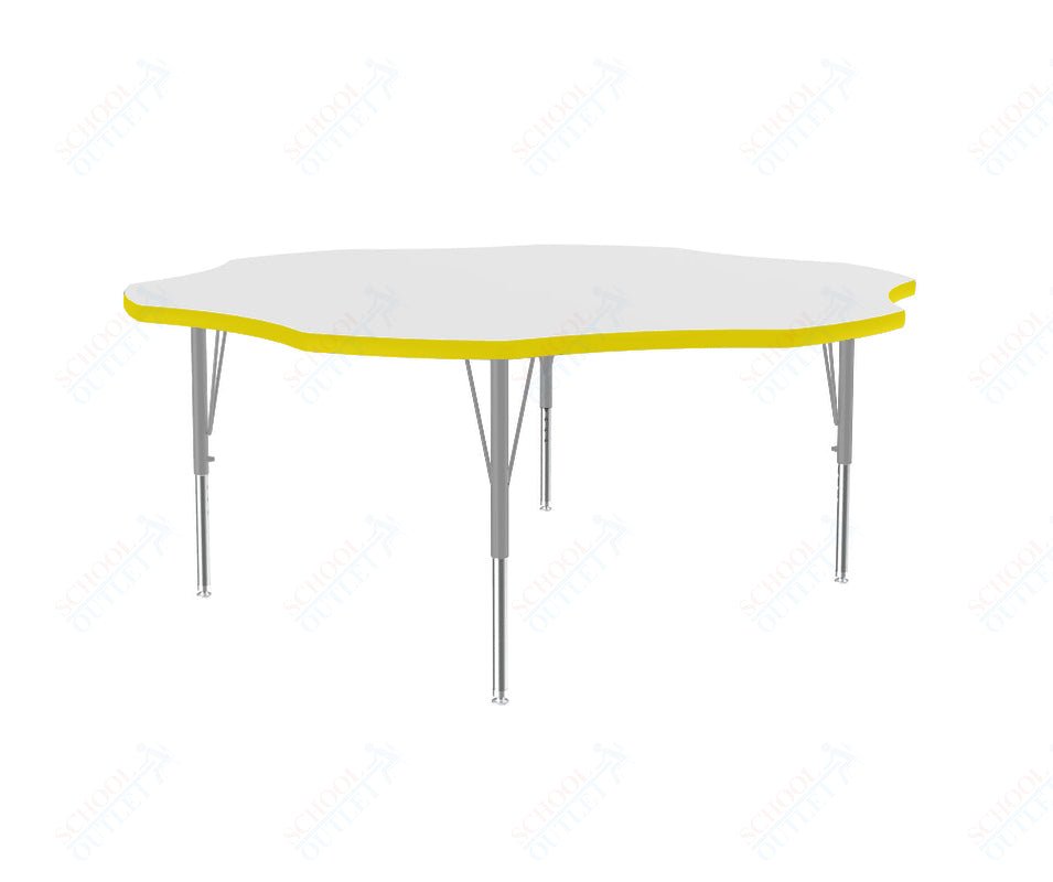 Correll Flower Markerboard - Dry Erase Deluxe High Pressure Top - Activity Tables 60"W x 60"L x 19 - 29"H Adjustable Height (COR - A60DE - FLR - XX) - SchoolOutlet