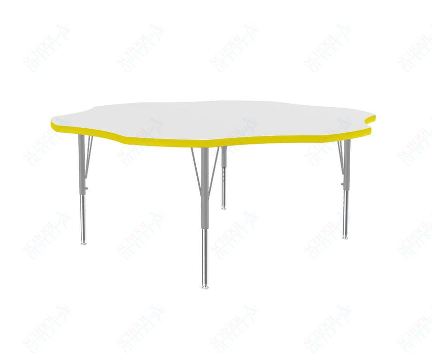Correll Flower Markerboard - Dry Erase Deluxe High Pressure Top - Activity Tables 60"W x 60"L x 19 - 29"H Adjustable Height (COR - A60DE - FLR - XX) - SchoolOutlet