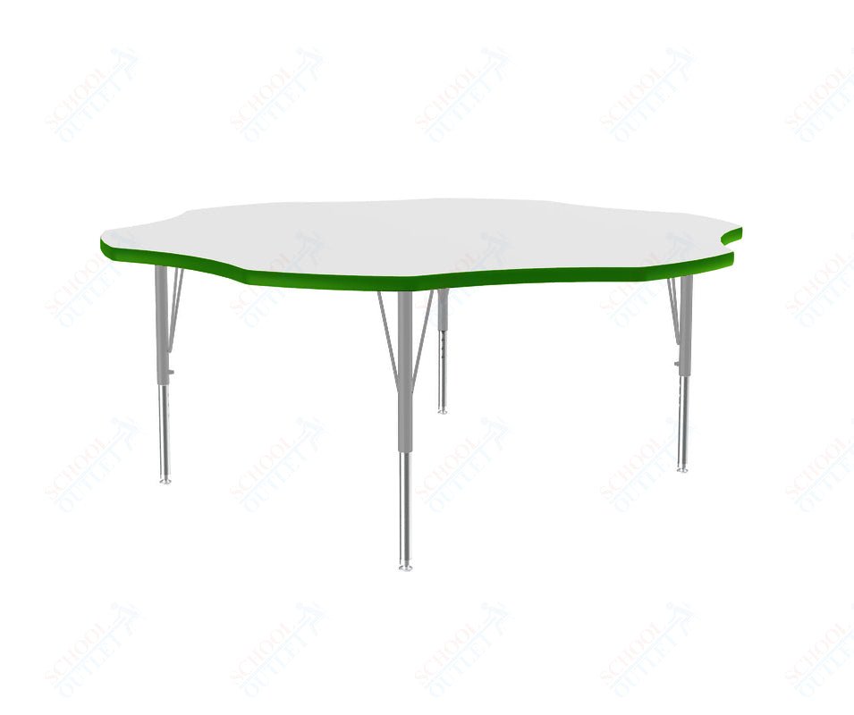Correll Flower Markerboard - Dry Erase Deluxe High Pressure Top - Activity Tables 60"W x 60"L x 19 - 29"H Adjustable Height (COR - A60DE - FLR - XX) - SchoolOutlet