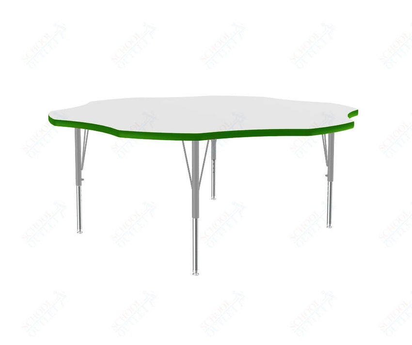 Correll Flower Markerboard - Dry Erase Deluxe High Pressure Top - Activity Tables 60"W x 60"L x 19 - 29"H Adjustable Height (COR - A60DE - FLR - XX) - SchoolOutlet
