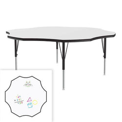 Correll Flower Markerboard-Dry Erase Deluxe High Pressure Top - Activity Tables 60"W x 60"L x 19-29"H Adjustable Height (COR-A60DE-FLR-XX)