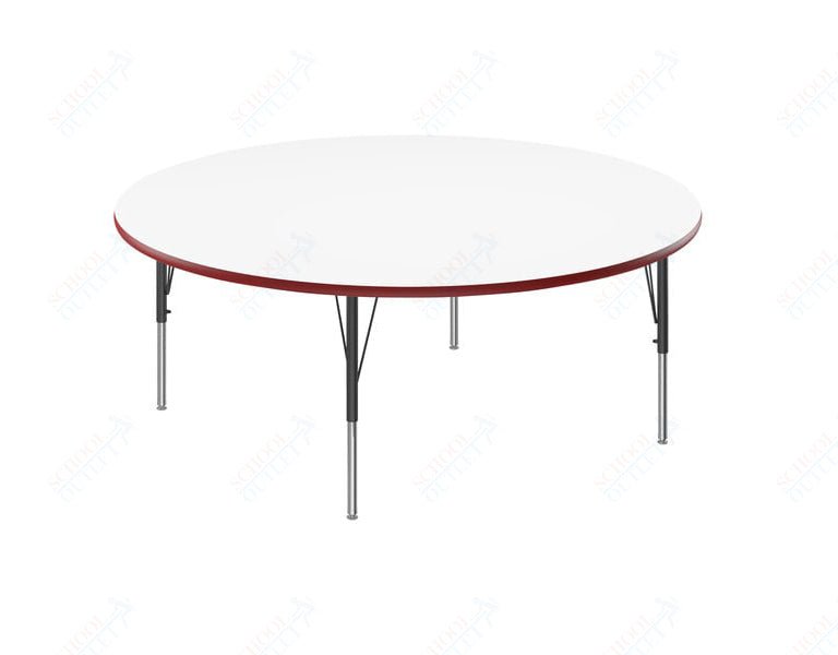 Correll Round Markerboard - Dry Erase Deluxe High Pressure Top - Activity Tables 60"W x 60"L x 19 - 29"H Adjustable Height (COR - A60DE - RND - XX) - SchoolOutlet