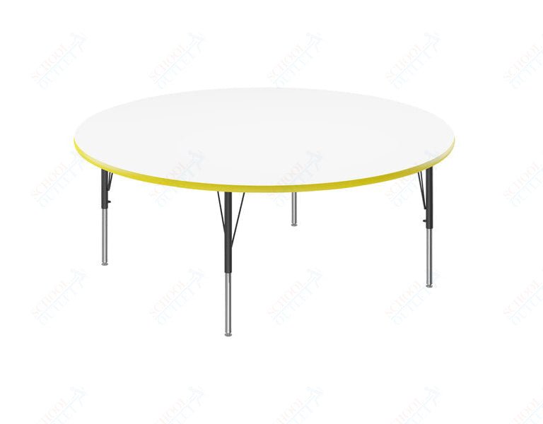 Correll Round Markerboard - Dry Erase Deluxe High Pressure Top - Activity Tables 60"W x 60"L x 19 - 29"H Adjustable Height (COR - A60DE - RND - XX) - SchoolOutlet
