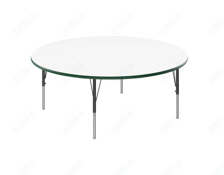 Correll Round Markerboard - Dry Erase Deluxe High Pressure Top - Activity Tables 60"W x 60"L x 19 - 29"H Adjustable Height (COR - A60DE - RND - XX) - SchoolOutlet