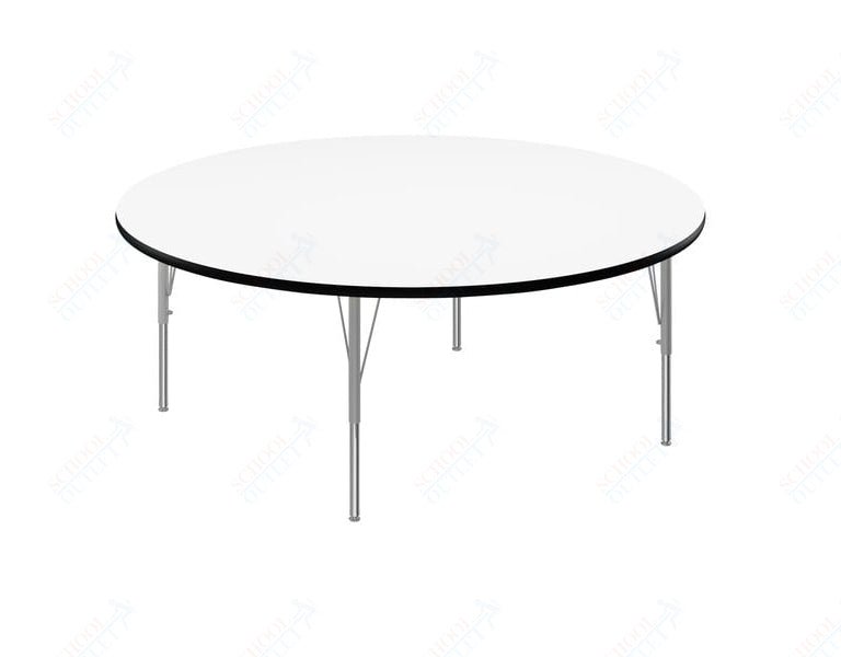 Correll Round Markerboard - Dry Erase Deluxe High Pressure Top - Activity Tables 60"W x 60"L x 19 - 29"H Adjustable Height (COR - A60DE - RND - XX) - SchoolOutlet