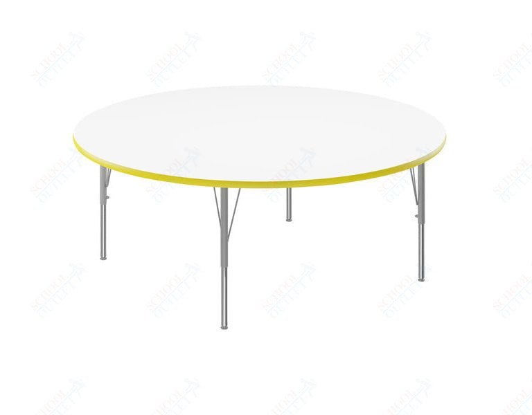 Correll Round Markerboard - Dry Erase Deluxe High Pressure Top - Activity Tables 60"W x 60"L x 19 - 29"H Adjustable Height (COR - A60DE - RND - XX) - SchoolOutlet