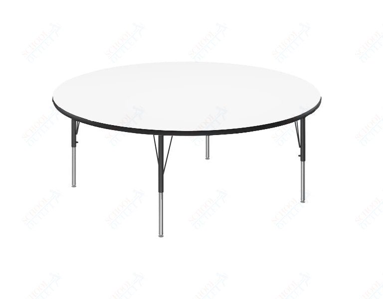 Correll Round Markerboard - Dry Erase Deluxe High Pressure Top - Activity Tables 60"W x 60"L x 19 - 29"H Adjustable Height (COR - A60DE - RND - XX) - SchoolOutlet