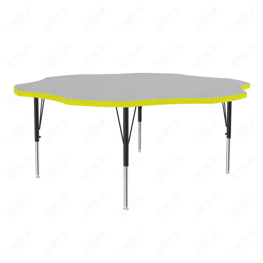 Correll Flower Commercial Laminate Top Activity Tables 60"W x 60"L x 19 - 29"H Adjustable Height (COR - A60TF - FLR - XX) - SchoolOutlet