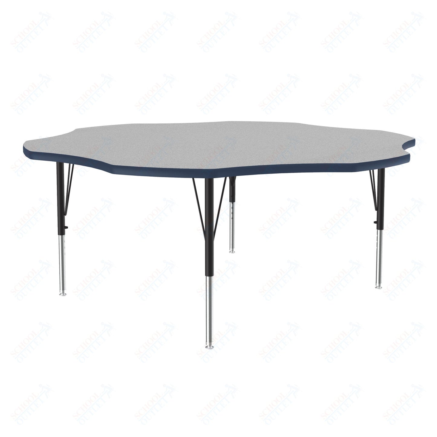 Correll Flower Commercial Laminate Top Activity Tables 60"W x 60"L x 19 - 29"H Adjustable Height (COR - A60TF - FLR - XX) - SchoolOutlet