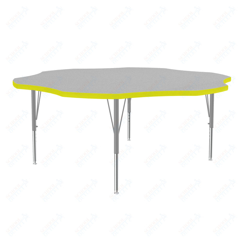 Correll Flower Commercial Laminate Top Activity Tables 60"W x 60"L x 19 - 29"H Adjustable Height (COR - A60TF - FLR - XX) - SchoolOutlet