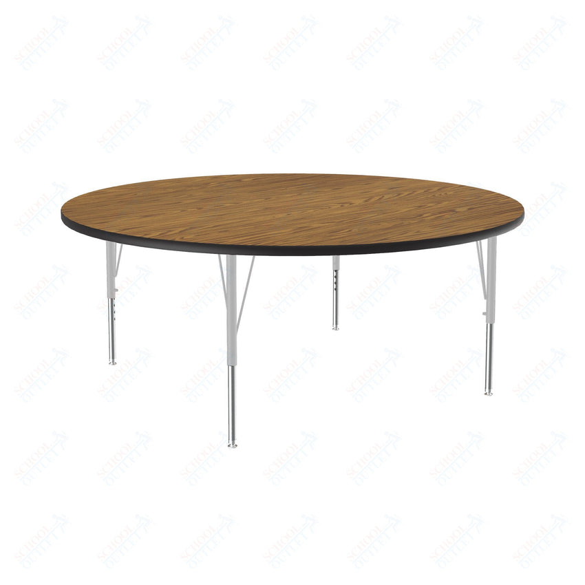 Correll Round Commercial Laminate Top Activity Tables 60"W x 60"L x 19 - 29"H Adjustable Height (COR - A60TF - RND - XX) - SchoolOutlet