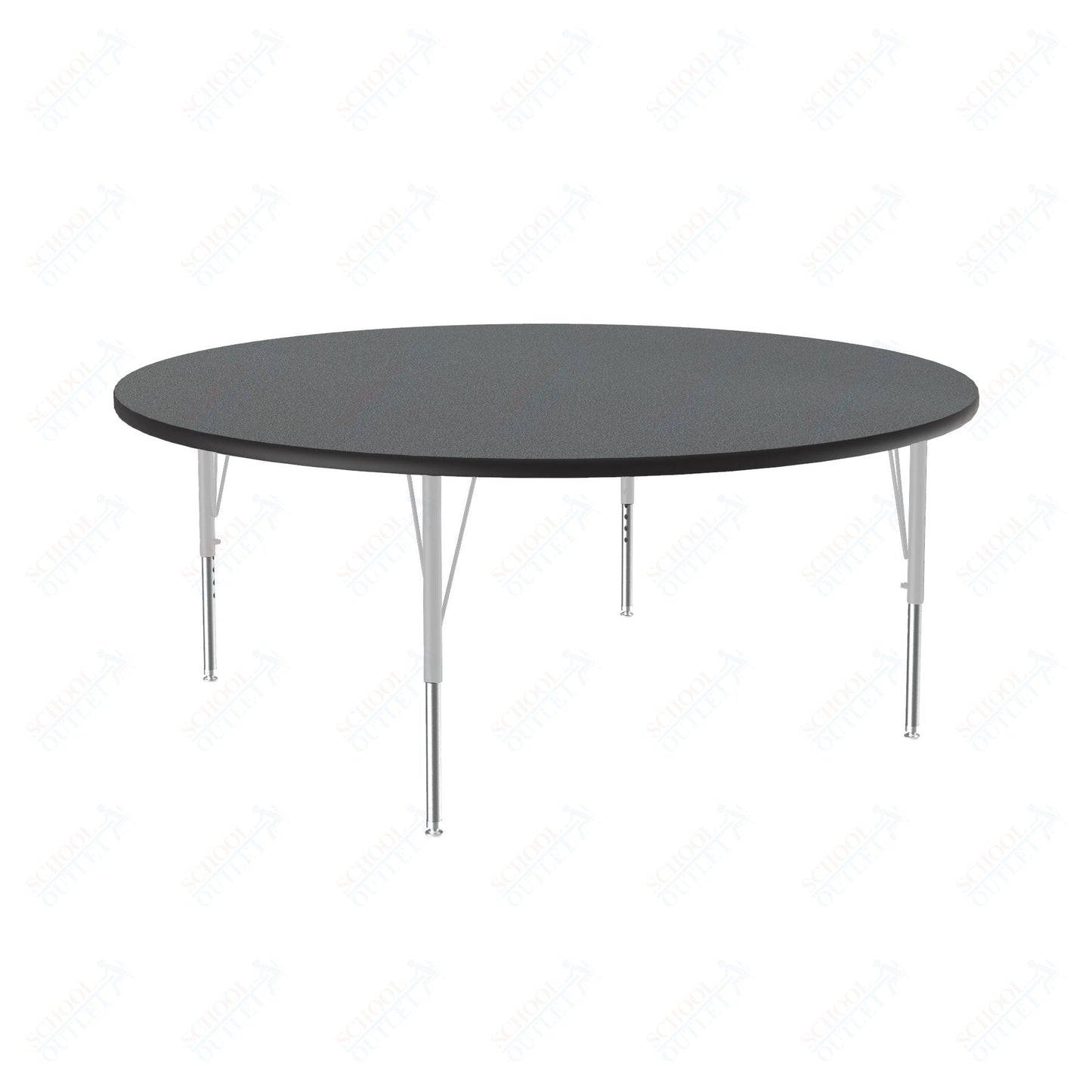Correll Round Commercial Laminate Top Activity Tables 60"W x 60"L x 19 - 29"H Adjustable Height (COR - A60TF - RND - XX) - SchoolOutlet