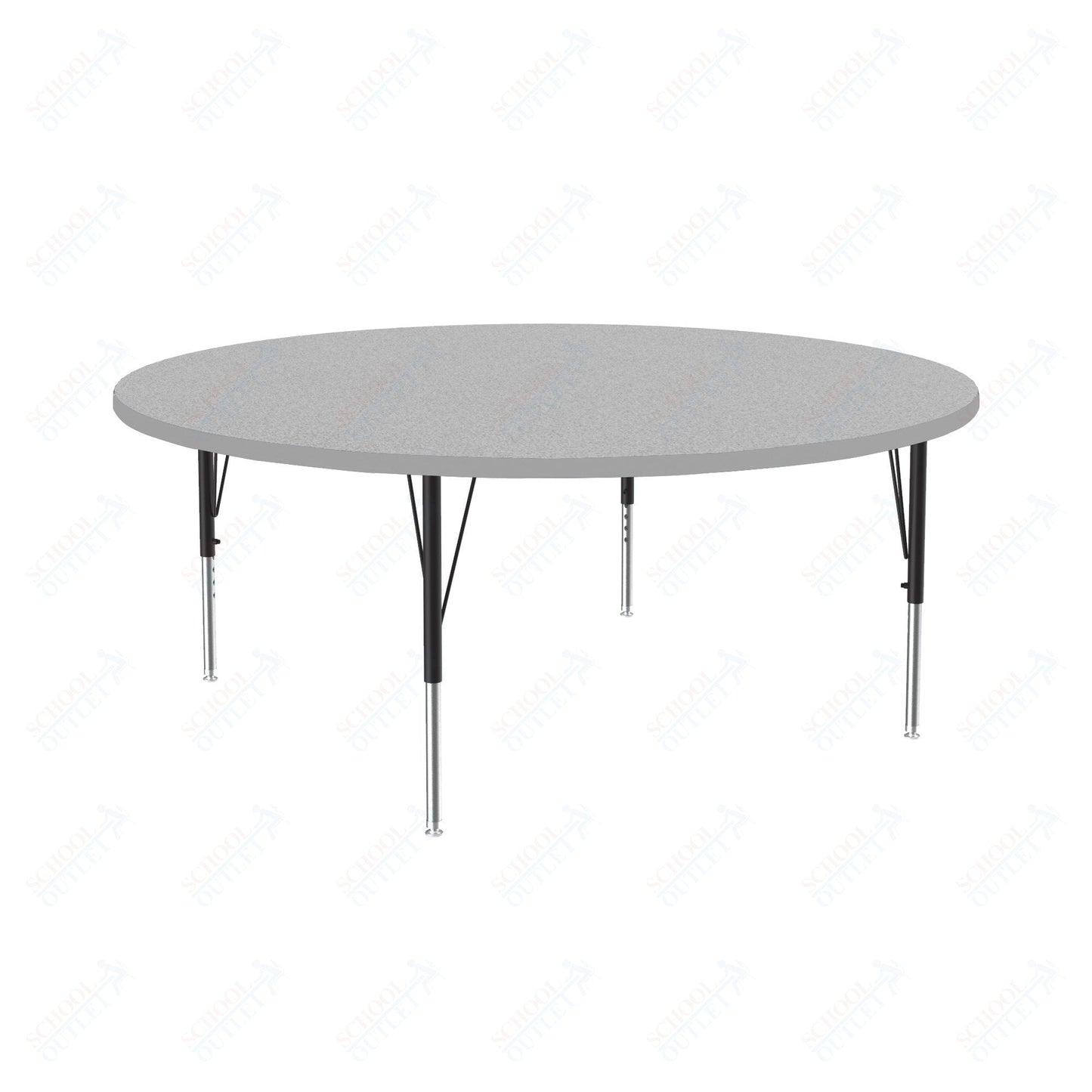 Correll Round Commercial Laminate Top Activity Tables 60"W x 60"L x 19 - 29"H Adjustable Height (COR - A60TF - RND - XX) - SchoolOutlet