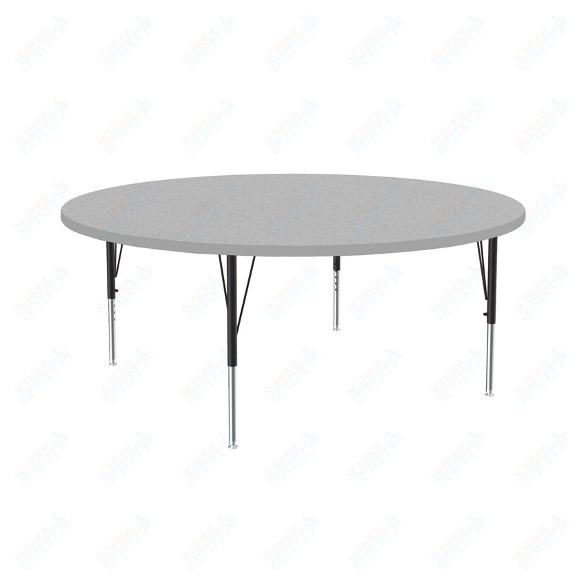 Correll Round Commercial Laminate Top Activity Tables 60"W x 60"L x 19 - 29"H Adjustable Height (COR - A60TF - RND - XX) - SchoolOutlet