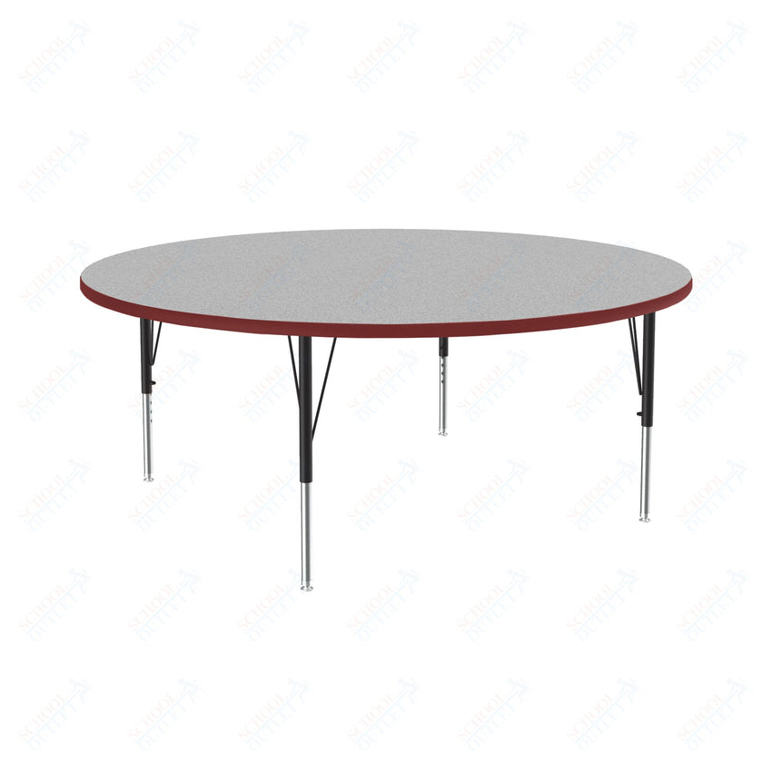Correll Round Commercial Laminate Top Activity Tables 60"W x 60"L x 19 - 29"H Adjustable Height (COR - A60TF - RND - XX) - SchoolOutlet