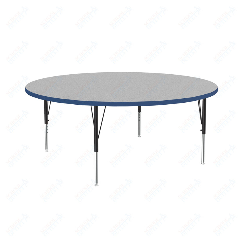 Correll Round Commercial Laminate Top Activity Tables 60"W x 60"L x 19 - 29"H Adjustable Height (COR - A60TF - RND - XX) - SchoolOutlet