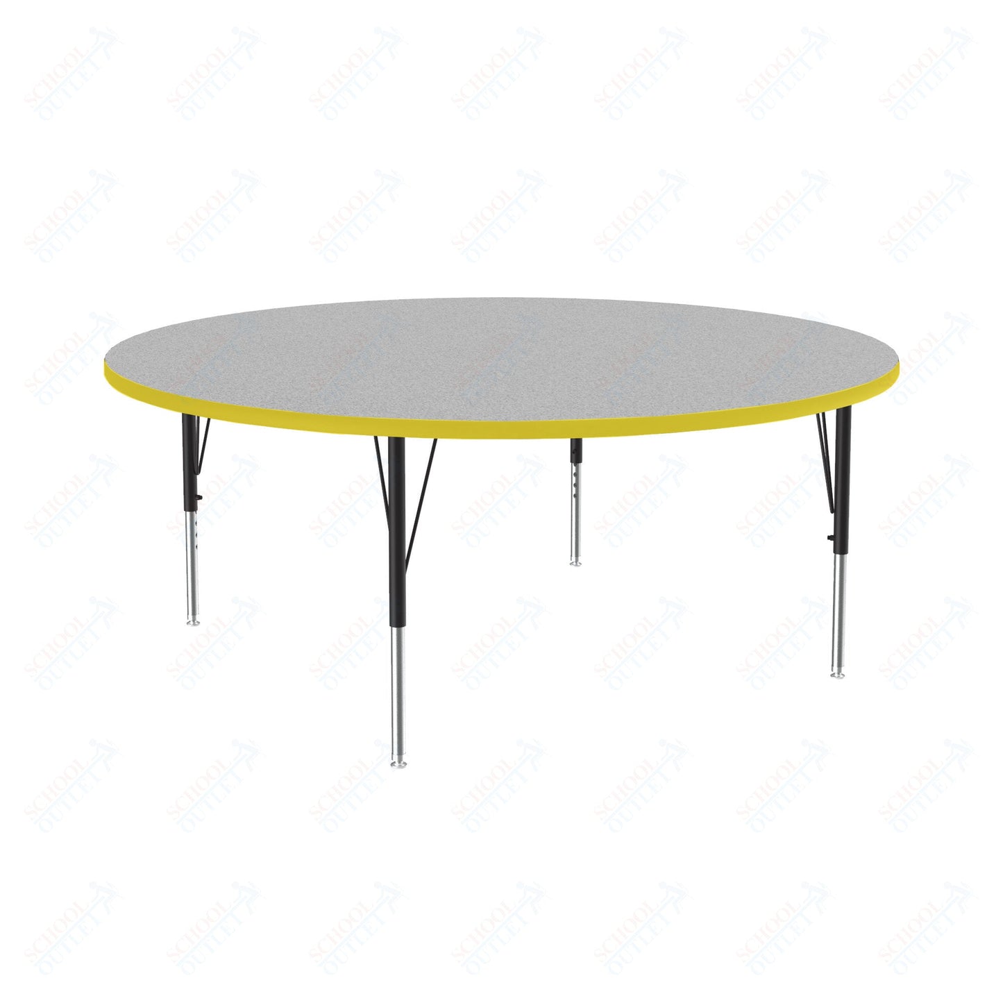 Correll Round Commercial Laminate Top Activity Tables 60"W x 60"L x 19 - 29"H Adjustable Height (COR - A60TF - RND - XX) - SchoolOutlet
