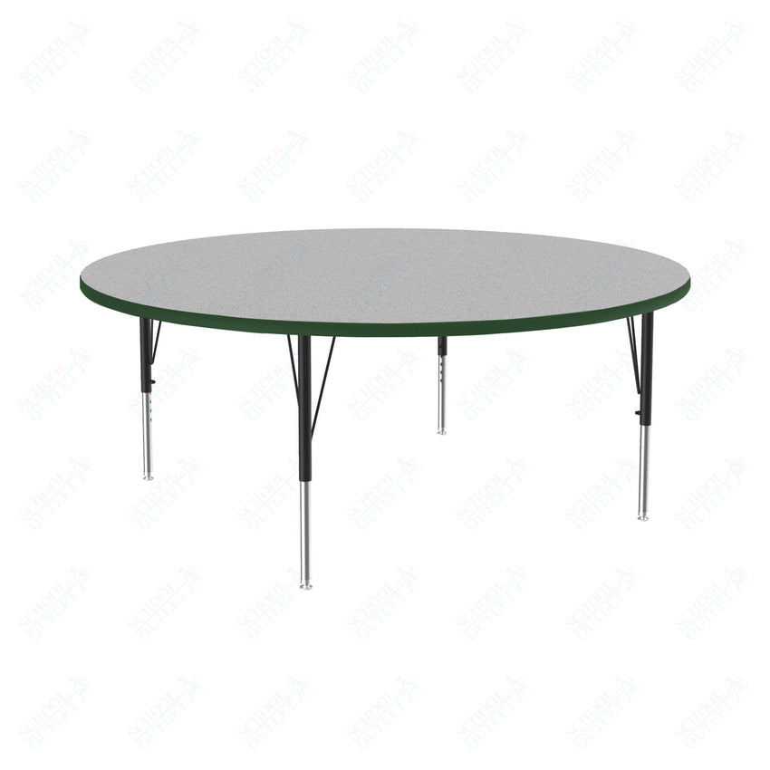 Correll Round Commercial Laminate Top Activity Tables 60"W x 60"L x 19 - 29"H Adjustable Height (COR - A60TF - RND - XX) - SchoolOutlet