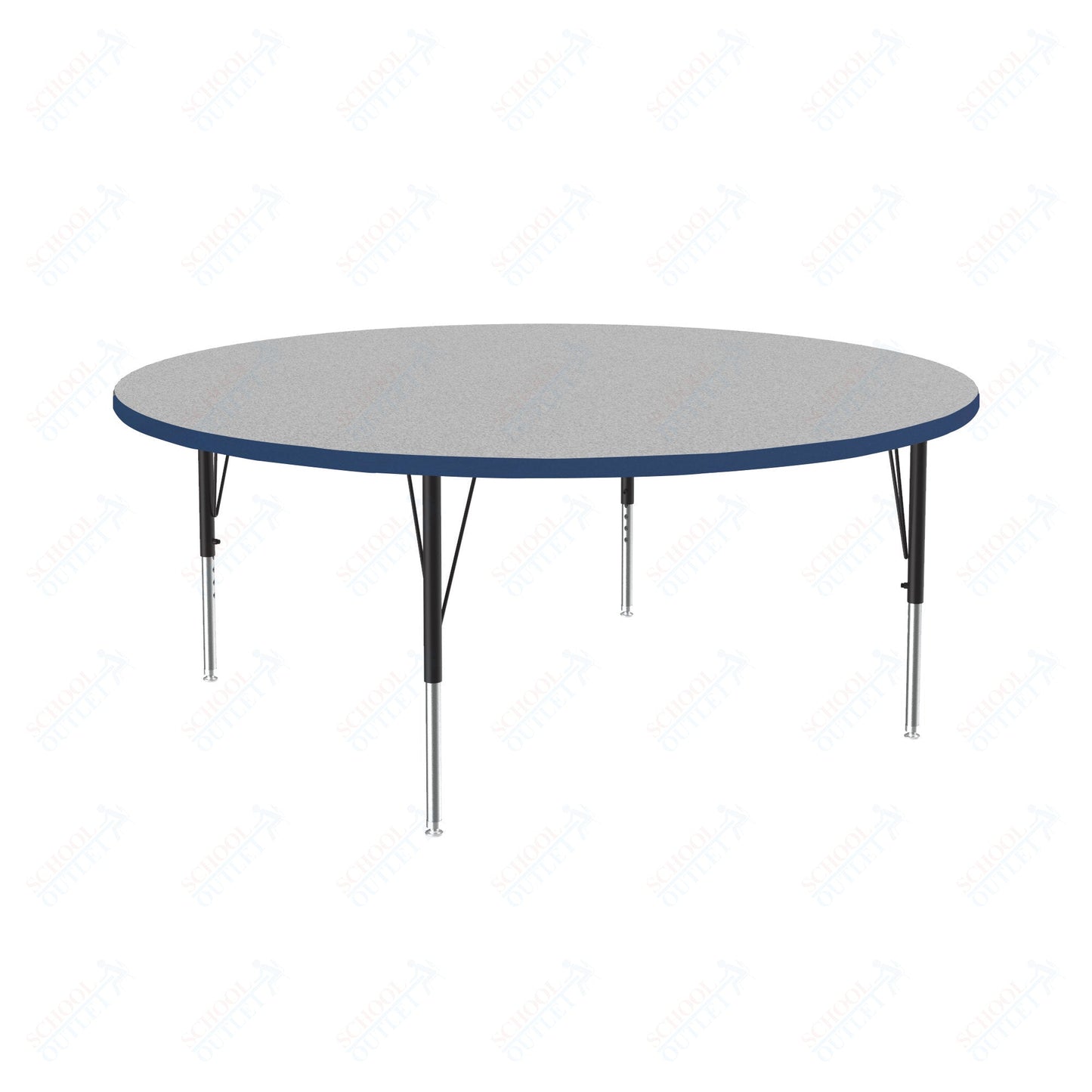 Correll Round Commercial Laminate Top Activity Tables 60"W x 60"L x 19 - 29"H Adjustable Height (COR - A60TF - RND - XX) - SchoolOutlet