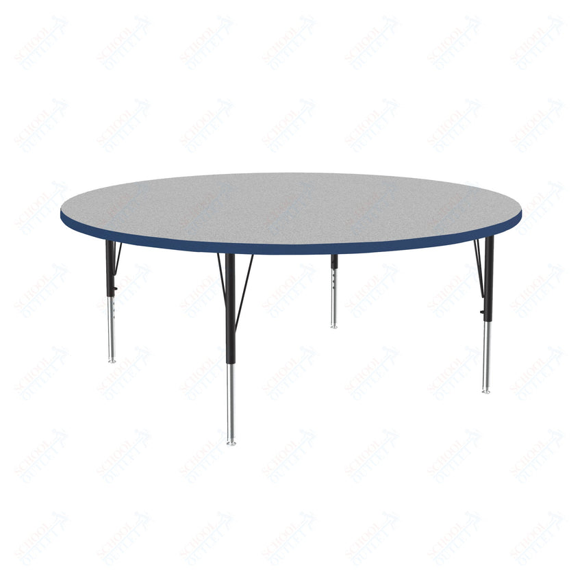 Correll Round Commercial Laminate Top Activity Tables 60"W x 60"L x 19 - 29"H Adjustable Height (COR - A60TF - RND - XX) - SchoolOutlet