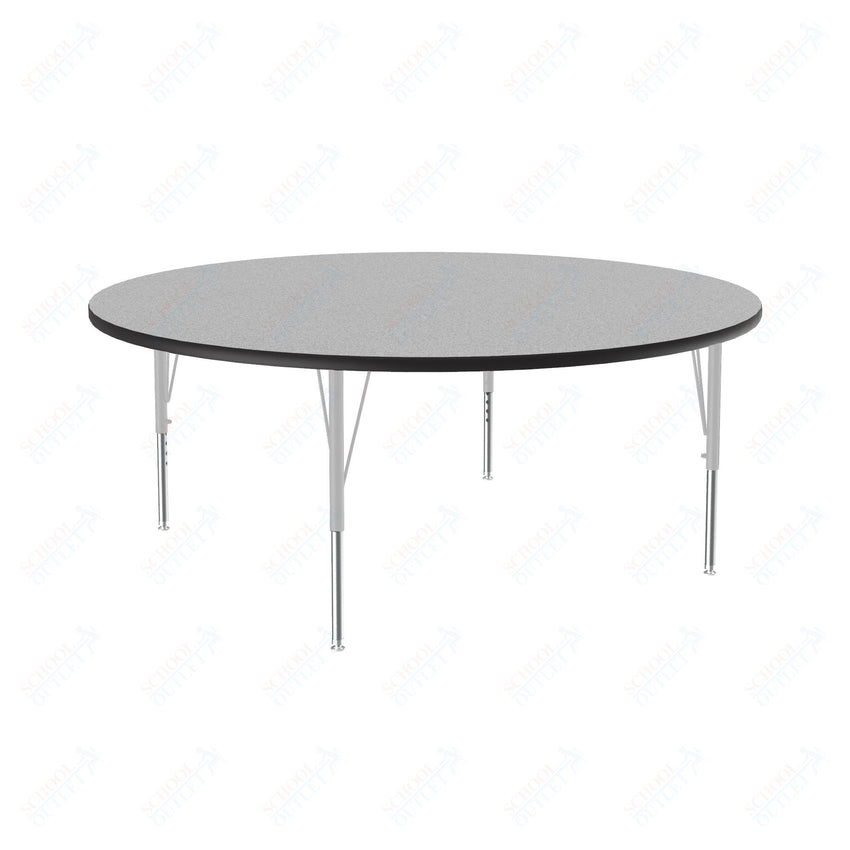 Correll Round Commercial Laminate Top Activity Tables 60"W x 60"L x 19 - 29"H Adjustable Height (COR - A60TF - RND - XX) - SchoolOutlet
