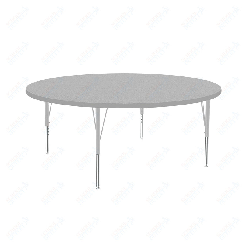 Correll Round Commercial Laminate Top Activity Tables 60"W x 60"L x 19 - 29"H Adjustable Height (COR - A60TF - RND - XX) - SchoolOutlet