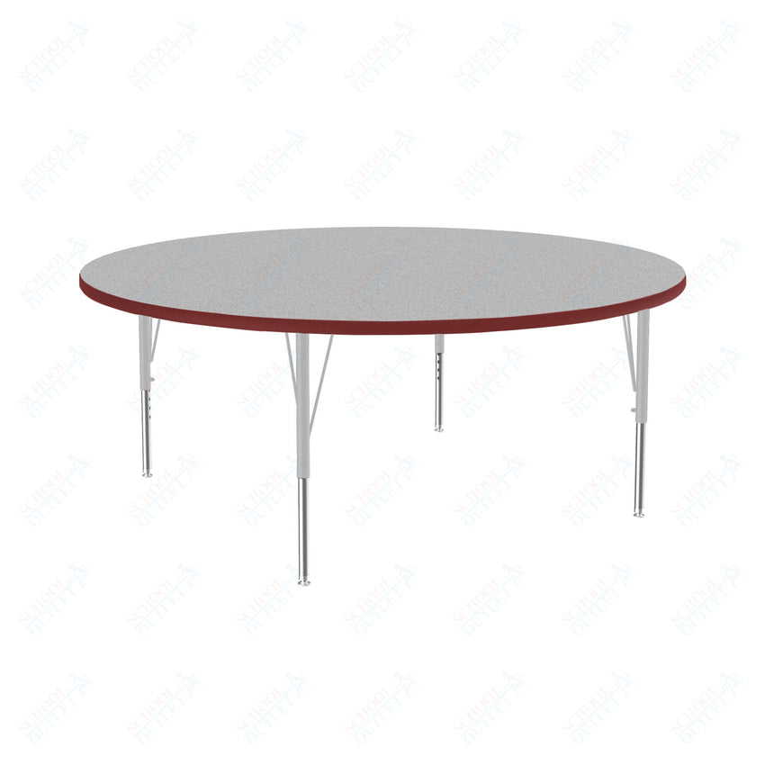 Correll Round Commercial Laminate Top Activity Tables 60"W x 60"L x 19 - 29"H Adjustable Height (COR - A60TF - RND - XX) - SchoolOutlet