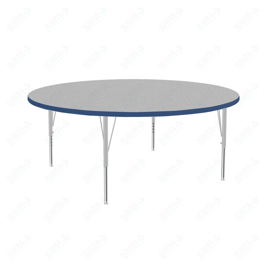 Correll Round Commercial Laminate Top Activity Tables 60"W x 60"L x 19 - 29"H Adjustable Height (COR - A60TF - RND - XX) - SchoolOutlet