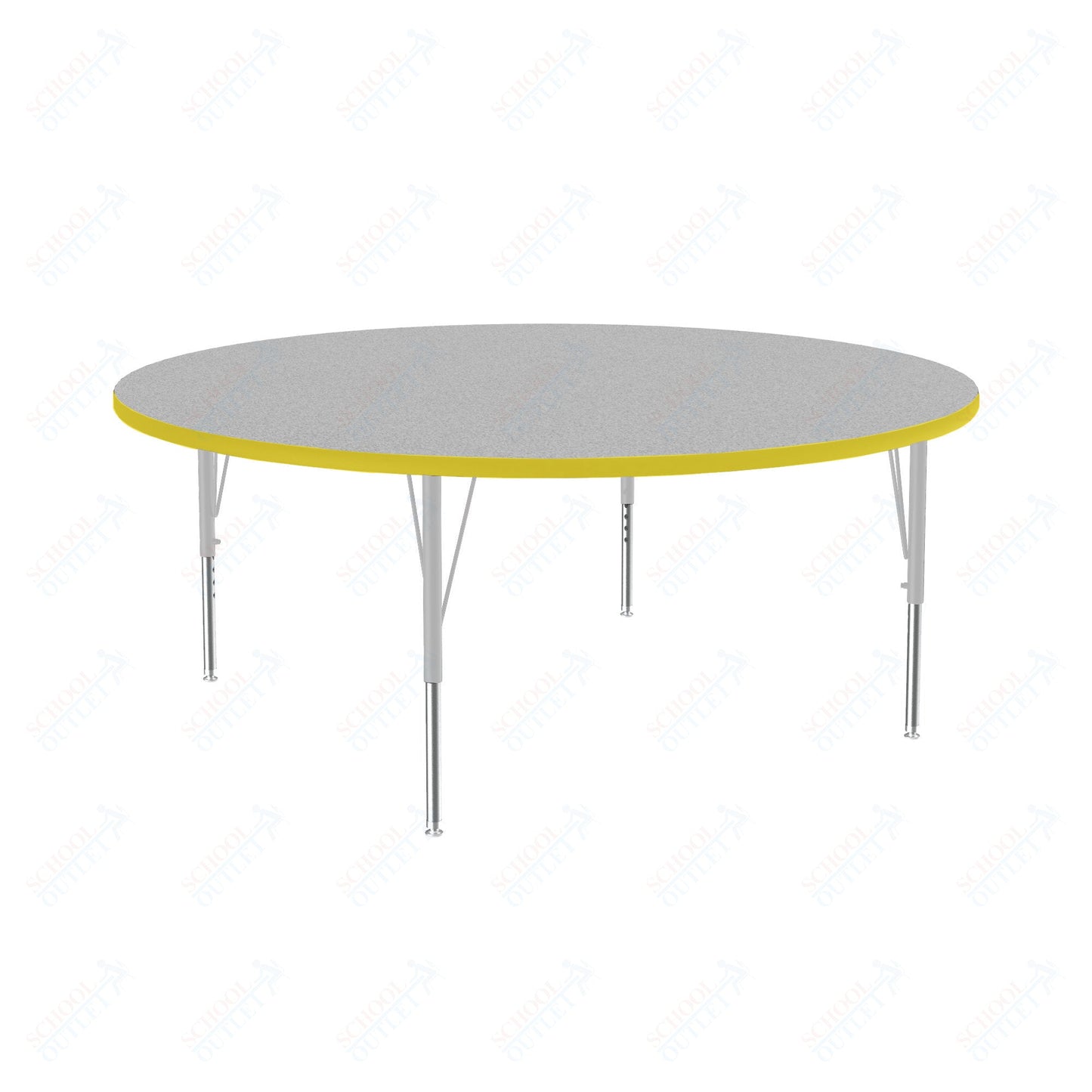 Correll Round Commercial Laminate Top Activity Tables 60"W x 60"L x 19 - 29"H Adjustable Height (COR - A60TF - RND - XX) - SchoolOutlet