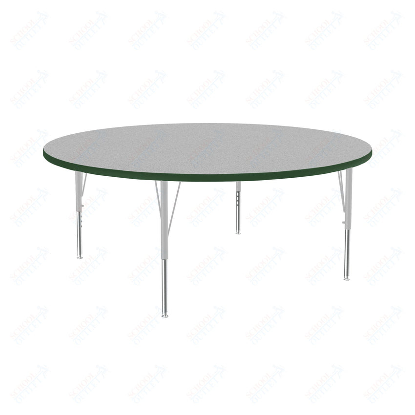 Correll Round Commercial Laminate Top Activity Tables 60"W x 60"L x 19 - 29"H Adjustable Height (COR - A60TF - RND - XX) - SchoolOutlet