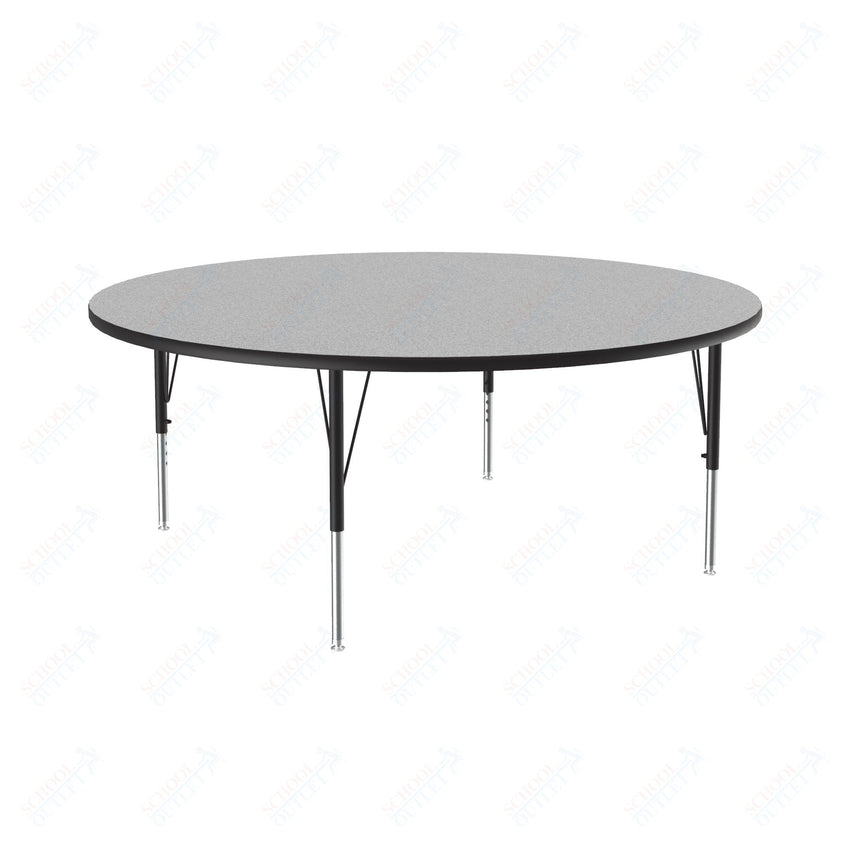 Correll Round Commercial Laminate Top Activity Tables 60"W x 60"L x 19 - 29"H Adjustable Height (COR - A60TF - RND - XX) - SchoolOutlet
