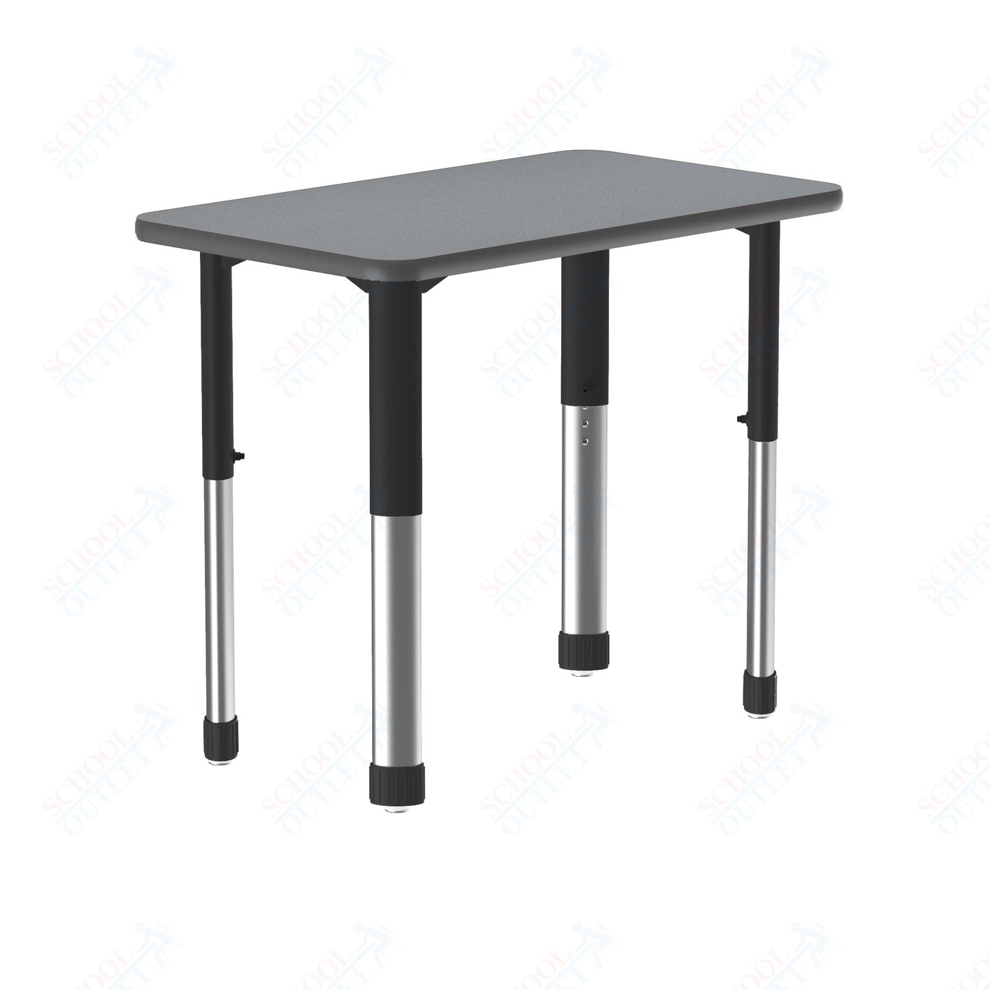 Correll Rectangular Deluxe High Pressure Collaborative Desk 27"W x 20"L x 25 - 35"H Adjustable Height (COR - AD2027 - REC - XX) - SchoolOutlet