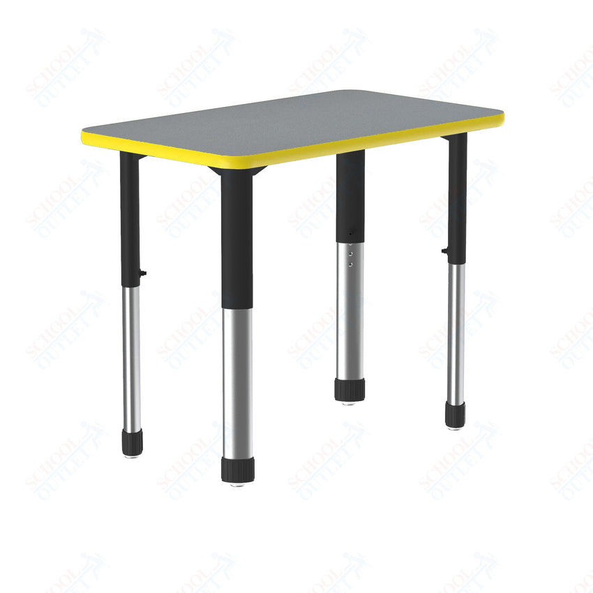 Correll Rectangular Deluxe High Pressure Collaborative Desk 27"W x 20"L x 25 - 35"H Adjustable Height (COR - AD2027 - REC - XX) - SchoolOutlet