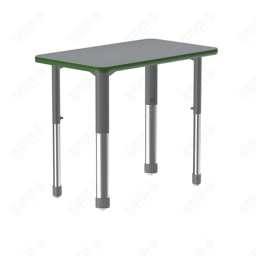Correll Rectangular Deluxe High Pressure Collaborative Desk 27"W x 20"L x 25 - 35"H Adjustable Height (COR - AD2027 - REC - XX) - SchoolOutlet