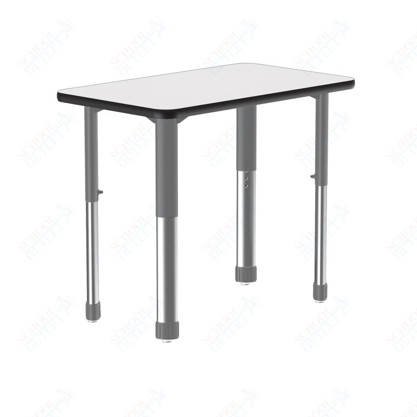 Correll Rectangular Deluxe High Pressure Collaborative Desk 27"W x 20"L x 25 - 35"H Adjustable Height (COR - AD2027 - REC - XX) - SchoolOutlet
