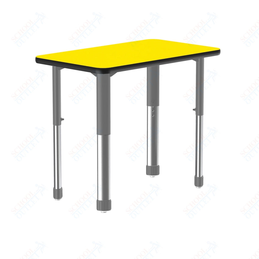 Correll Rectangular Deluxe High Pressure Collaborative Desk 27"W x 20"L x 25 - 35"H Adjustable Height (COR - AD2027 - REC - XX) - SchoolOutlet