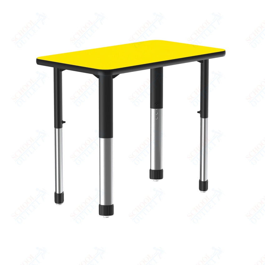 Correll Rectangular Deluxe High Pressure Collaborative Desk 27"W x 20"L x 25 - 35"H Adjustable Height (COR - AD2027 - REC - XX) - SchoolOutlet