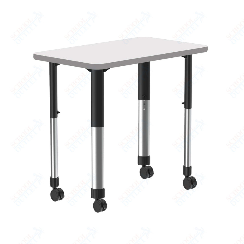 Correll Rectangular Markerboard - Dry Erase High Pressure Collaborative Desk 27"W x 20"L x 25 - 35"H Adjustable Height (COR - AD2027DE - REC - XX) - SchoolOutlet