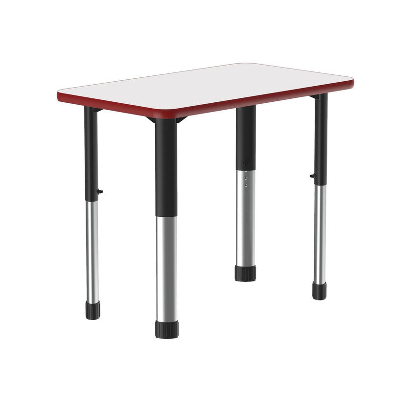 Correll Rectangular Markerboard - Dry Erase High Pressure Collaborative Desk 27"W x 20"L x 25 - 35"H Adjustable Height (COR - AD2027DE - REC - XX) - SchoolOutlet