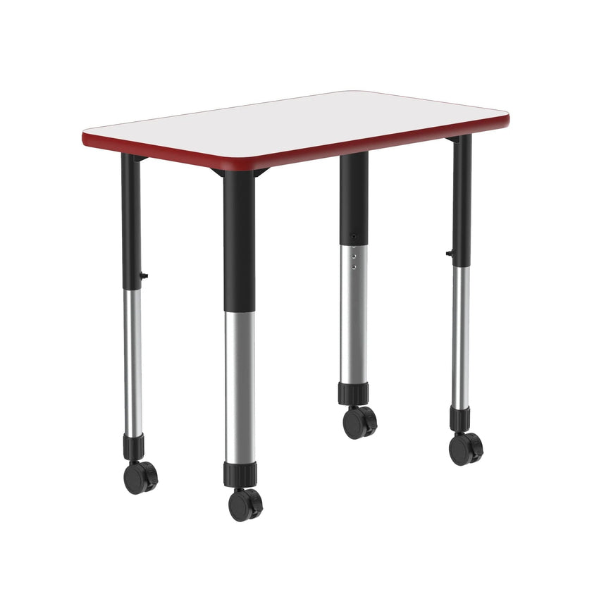 Correll Rectangular Markerboard - Dry Erase High Pressure Collaborative Desk 27"W x 20"L x 25 - 35"H Adjustable Height (COR - AD2027DE - REC - XX) - SchoolOutlet