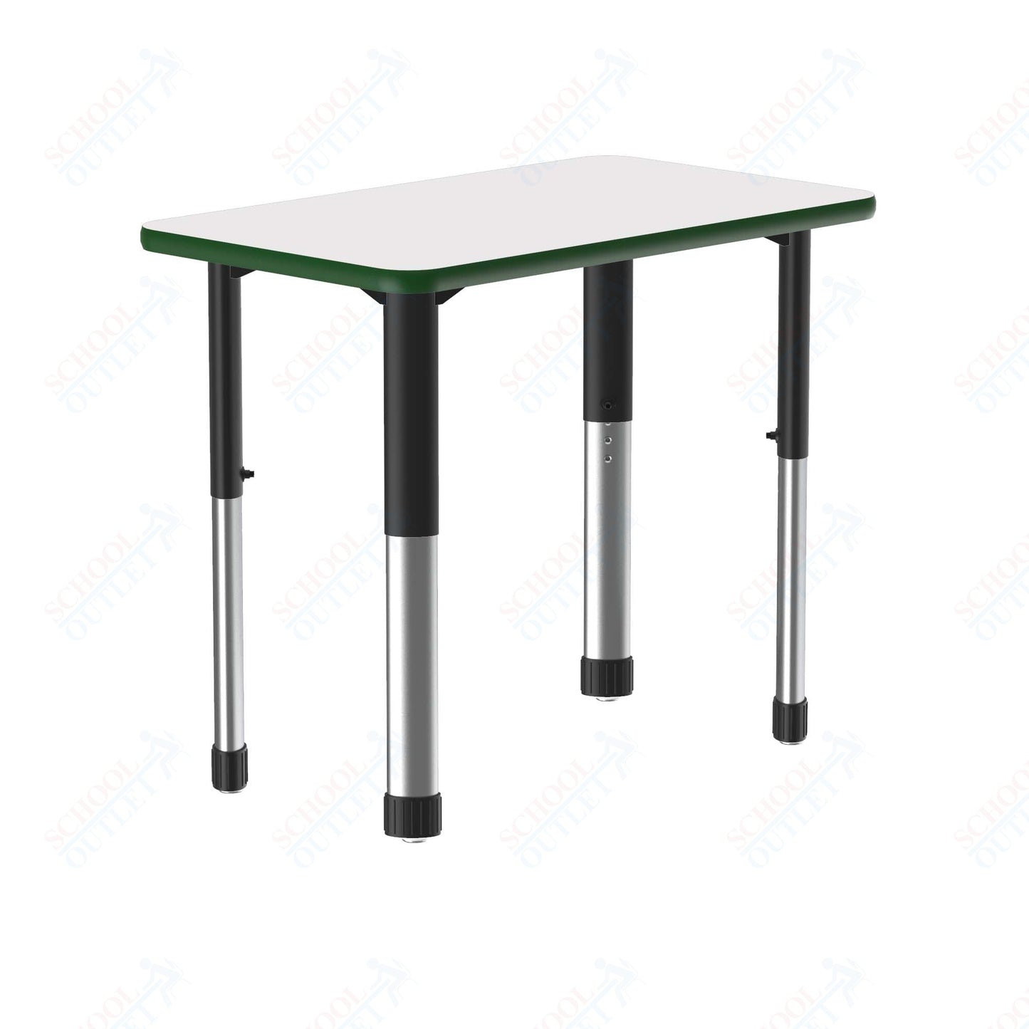 Correll Rectangular Markerboard - Dry Erase High Pressure Collaborative Desk 27"W x 20"L x 25 - 35"H Adjustable Height (COR - AD2027DE - REC - XX) - SchoolOutlet